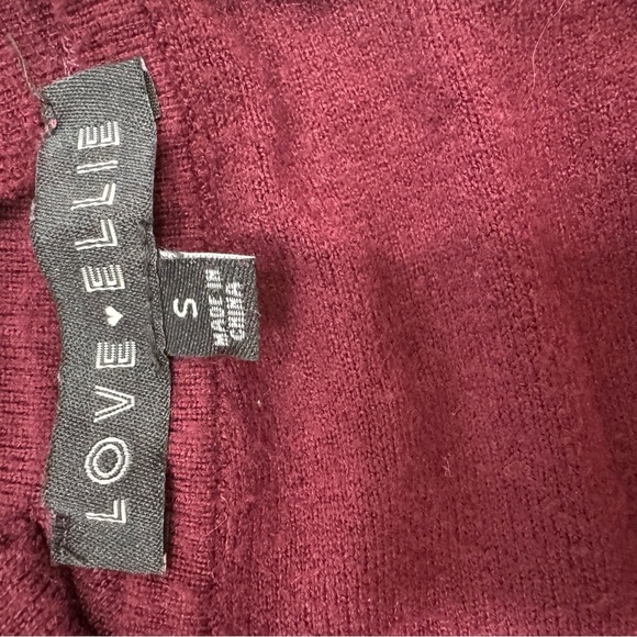 Cozy  V-Neck Sweater with Crisscross Back in Deep Burgundy - Picture 3 of 4